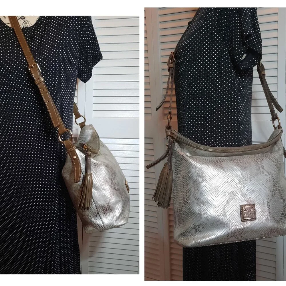 Dooney & Bourke Leather Python Print Hobo
